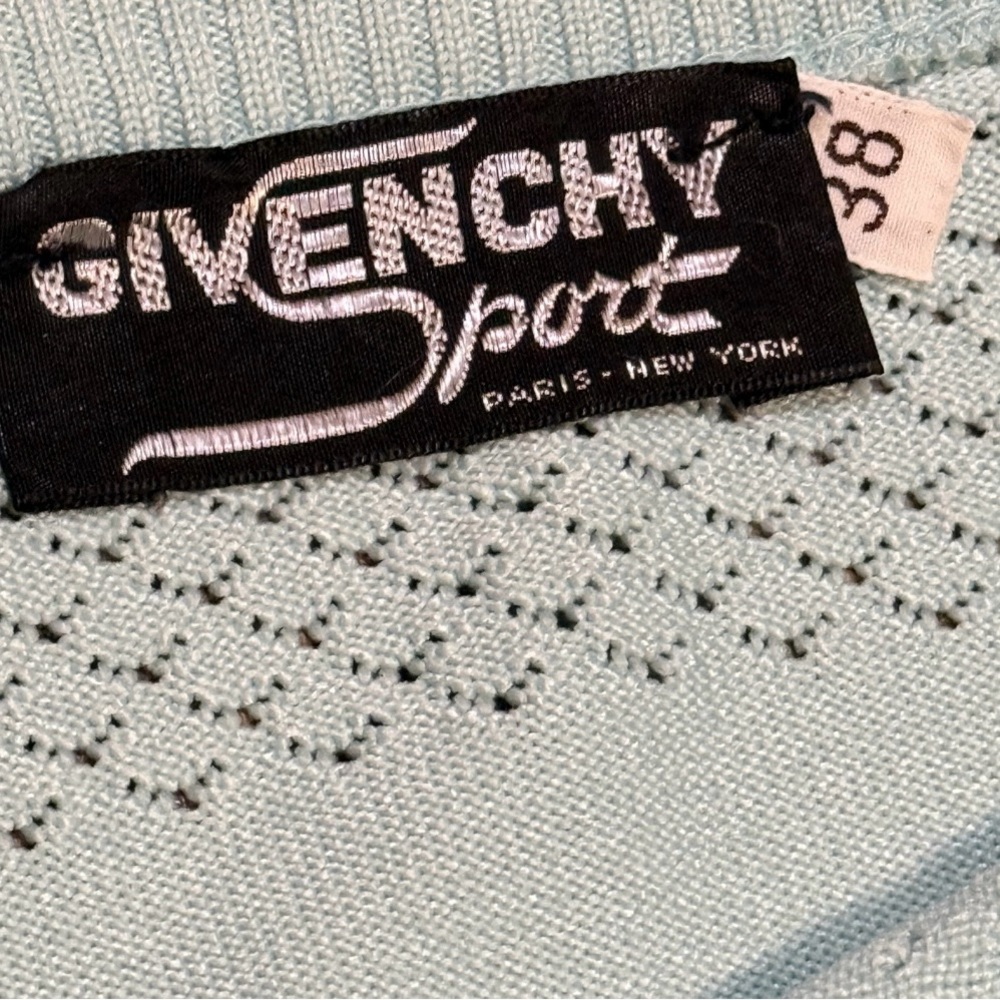 Vintage Givenchy Sport Mint Green Sweater 38 Minimalist Logo - Picture 2 of 12